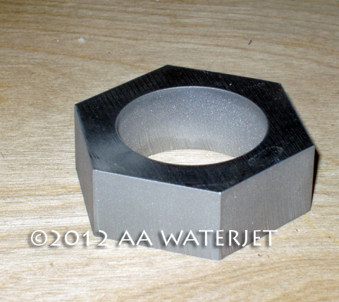 AA Waterjet_Stainless Steel 1 inch Thick x 3 inch Nut