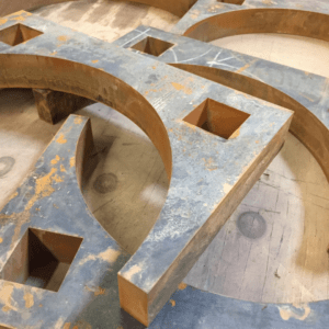 2 inch steel cut with our waterjet