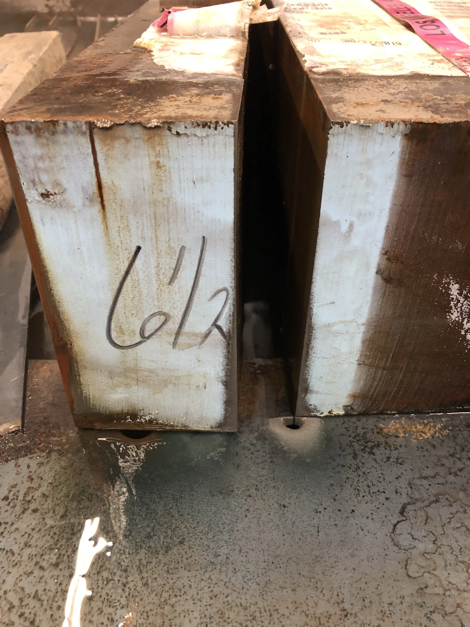 AA Waterjet 6.5 inch thick steel cut with our waterjet